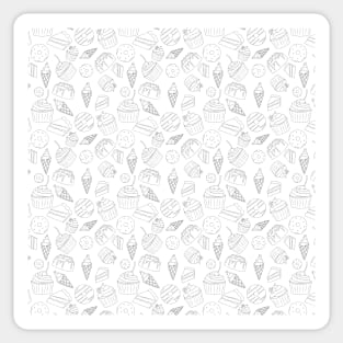 Sweets & Treats - Black & White Sticker